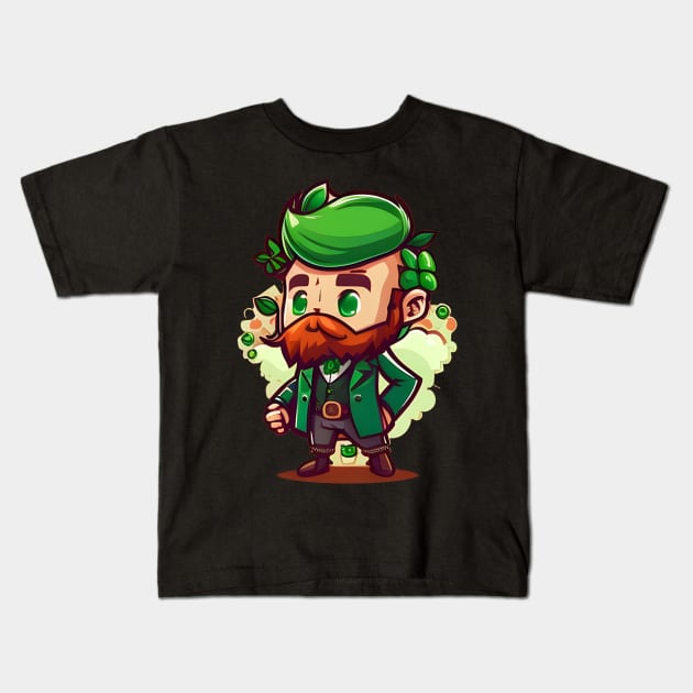 Cute Leprechaun St. Patrick's Day Kids T-Shirt by Felix Rivera